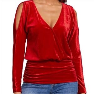 Boston proper black velvet deep v top NWOT